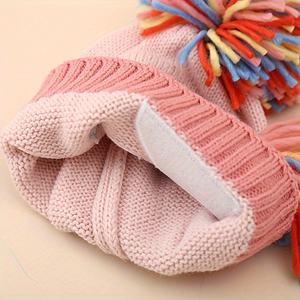 Vente en gros de mitaines d'hiver <span class=keywords><strong>licorne</strong></span> de dessin animé mignon ensemble de bonnet et chapeau pour filles pompon accessoires tricotés pour les tout-petits pour le voyage - Product Image 4