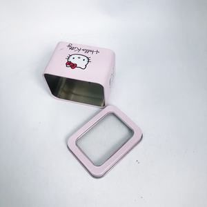 Directo de fábrica, tamaño pequeño, Hello Kitty, hojalata Rectangular, acabado mate de Metal, logotipo personalizado, caja de regalo de calidad, ventana para galletas - Product Image 5