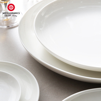 Assiettes en céramique haute température, porcelaine blanche, rondes et plates, pour restaurants