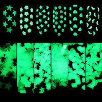 Flocons de Pigment Noctilucent pour les ongles, poudre fluorescente, lueur dans la nuit, paillettes pour le nail art, 20 pièces