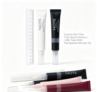 Tube souple avec spatule plate et embout applicateur en silicone, bouchon à vis pour masque à lèvres, brillant à lèvres, baume à lèvres, emballage cosmétique
