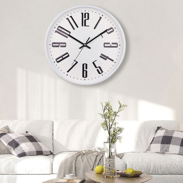 3D Number Plastic Wall Clock Quiet Fashion Nordic Round Silent Simple Custom Clock Manufacturer