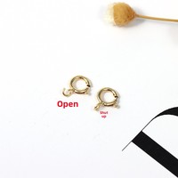 Fermoirs ronds en or rempli 14 carats importés des États-Unis pour la fabrication de colliers - Fermoirs à ressort pour bracelets, matériaux de bijouterie DIY en gros