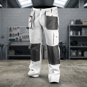 Pantalon de travail pour homme en sergé épais, coupe peintre, longueur personnalisable, multiples poches utilitaires, certifié Oeko-Tex – Grande Vente - Product Image 3