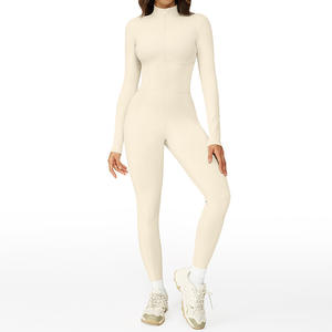 Mono Deportivo Viviblook Z1227JP02 para Mujer, con Cuello Alto, Cremallera, Manga Larga, Informal, para Yoga, de una Pieza - Product Image 3