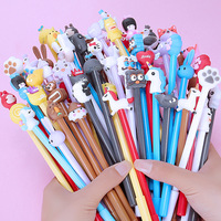 Soododo 2026 – Stylo promotionnel mignon à motif de dessin animé pour étudiants, pointe fine 0,5 mm, en plastique noir, fournitures scolaires en gros