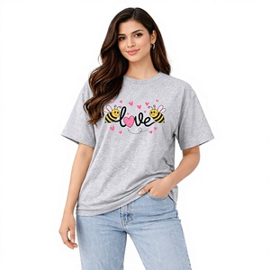Camiseta de mujer de alta calidad 100% algodón transpirable y anti-pilling logotipo personalizable estampado tamaño ropa de mujer - Product Image 4