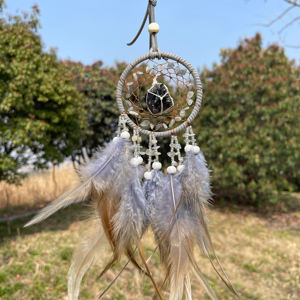 Atrapasueños de Cristal Natural al por Mayor, Atrapasueños Mini de Cuarzo Transparente, Obsidiana y Labradorita <span class=keywords><strong>para</strong></span> Protección y Decoración del Hogar - Product Image 1