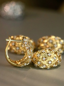 Pendientes de Diamantes Naturales de 0.32CT en Oro Real de 18K, Joyería Fina Au750, Gran Venta Xinfly - Product Image 2