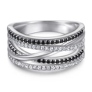 Perhiasan Perak Sterling Kustom Cincin Perak <span class=keywords><strong>Dubai</strong></span> Perhiasan S925 Cincin Wanita Bertumpuk Berlian Zirkonia Kubik - Product Image 1