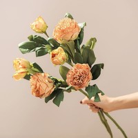 Penjualan Panas Kualitas Tinggi Ukuran Besar 2-Kepala Tangkai Tunggal Bunga Peony Sutra Buatan Sentuhan Realistis Buket untuk Acara Pernikahan dan Paskah
