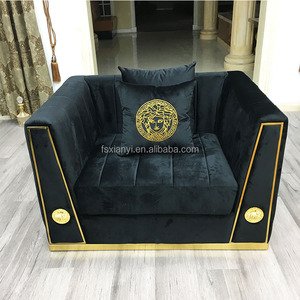 2025 Sang Trọng 3 + 2 + 1 Chỗ Ngồi Vàng Kim Loại Chân Nhung Vải Sofa Thiết Kế Hiện Đại Tufted Đồ Nội Thất Phòng Khách Phân Đoạn Hiện Đại - Product Image 1