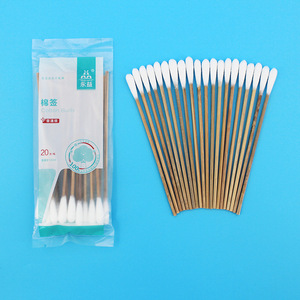 Hisopos de Algodón Médico de 12 cm, Cabezal Único, Estériles, Desechables, para Maquillaje y Maquillaje Permanente, Paquete de 20 Unidades - Product Image 2