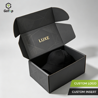 Boîte d'emballage carrée pour casquette de baseball snapback en carton ondulé recyclé avec logo personnalisé, impression UV, emballage cadeau