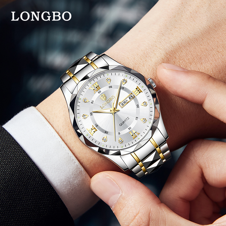 OLEVS Orologio da Uomo Dorato Acciaio Inox Lusso Elegante Minimalista Bianco al Quarzo da Lavoro Impermeabile Giorno Data Luminoso Analogico