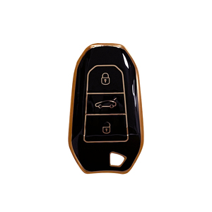 Housse <span class=keywords><strong>de</strong></span> clé <span class=keywords><strong>de</strong></span> voiture personnalisée en TPU souple avec bord doré pour Peugeot 4008 5008 3008 Citroën Elysee C3 C4 <span class=keywords><strong>C5</strong></span> - Product Image 5