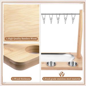 Tre pho mát Hội Đồng Quản trị charcuterie khay thịt xông khói hiển thị giá phơi quần áo phục vụ khay tre charcuterie bảng cheeseboard - Product Image 3