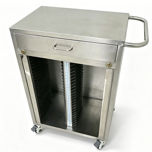 Chariot de classement médical Medco <span class=keywords><strong>en</strong></span> acier inoxydable de haute qualité, résistant à la rouille, 60 compartiments, pour hôpitaux, cliniques et salles de soins - Product Image 4