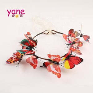 Corona <span class=keywords><strong>de</strong></span> <span class=keywords><strong>Flores</strong></span> con Mariposas 3D, Diadema con Forma <span class=keywords><strong>de</strong></span> Mariposa Voladora, Estilo Fiesta, <span class=keywords><strong>para</strong></span> Niña - Product Image 4