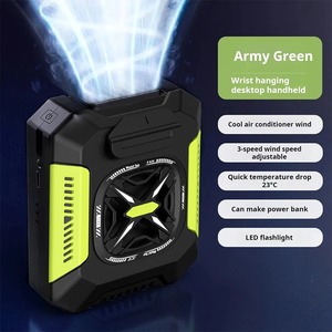 Ventilateur portable à suspendre à la taille, grand flux d'air, pour extérieur, avec batterie externe et éclairage LED, idéal pour le camping - Product Image 2