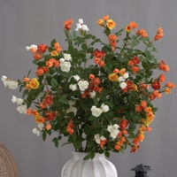 Bouquet de fleurs artificielles mixtes en soie, réaliste et parfumé, petite composition florale pour Pâques, Noël, mariage, salon, table