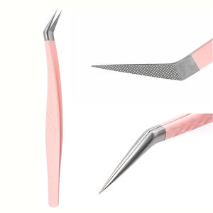 Pinzas para Pestañas de 10 mm de Longitud con Punta Dentada Duradera de Marca Privada con Logotipo Personalizado para Remover Extensiones de Pestañas de Acero Inoxidable - Product Image 4