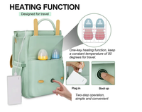 Tas Ransel Tahan Air, Botol Suhu Dapat Dilipat, Multi Saku, Tas Ransel Ibu untuk Ibu Baru, Penggunaan Perjalanan Sehari-hari