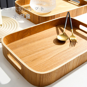 Wooden Serving <b>Tray</b> Rectangular With Handle For Tea Coffee Breakfast Dining - Product Image 2