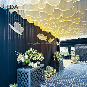 Décoration de plafond LEDA pour événements, lumière RGB toutes couleurs disponibles, draperie de plafond en forme de vague, décoration de scène de mariage - Product Image 1