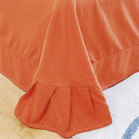 Ensemble de literie en polyester froissé imprimé fraises, 4 pièces, vente en gros