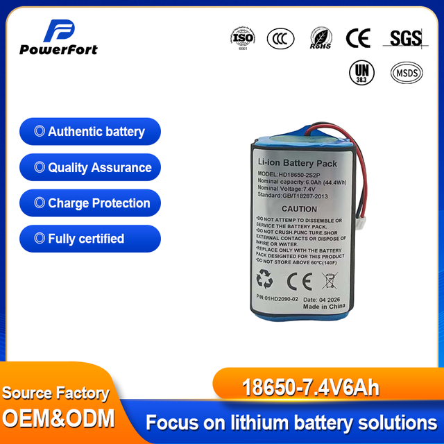 Powerfort 18650-2S2P-7.4V6Ah Liquid Battery Pack 7.4V 6Ah for Power Tools Solar Energy Storage Systems Electric Vehicles & More