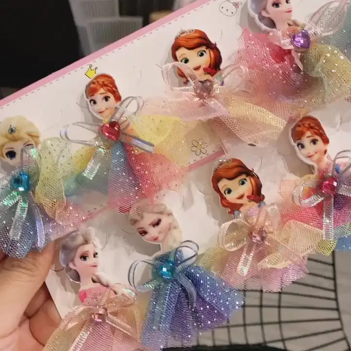 Accessori per capelli svegli dell'arco della clip di capelli della principessa della forcella dei bambini coreani all'ingrosso con Tulle