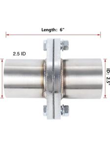Système d'échappement universel en acier inoxydable 409 avec bride, silencieux à bride, joint de bride, tuyau flexible pour TT finition brute, garantie 1 an - Product Image 5