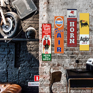 Juego de Letreros Metálicos Retro para Gasolinera, Gulf, Agip, Mobil, Decoración de Pared para Garaje o Cuarto de Hombre - Product Image 2