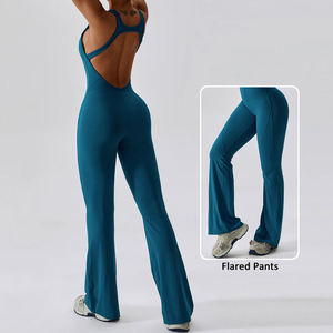 JY abbigliamento sportivo con Logo personalizzato alla moda da donna ampio pezzo a schiena aperta con sollevamento dell'anca e Set Yoga Micro svasato per lo <span class=keywords><strong>sport</strong></span> - Product Image 3