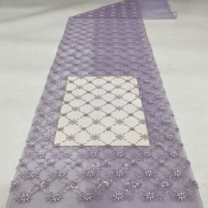 Tissus en dentelle brodée de paillettes, de perles et de cristaux pour <span class=keywords><strong>robe</strong></span> de mariée, <span class=keywords><strong>robe</strong></span> de soirée, <span class=keywords><strong>robe</strong></span> de femme, <span class=keywords><strong>couture</strong></span> - Product Image 4