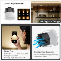 Ecolux CE ETL SAA Spot LED encastré moderne 5W 7W 10W 12W 240V pour intérieur, 3500K, en aluminium, anti-éblouissement, COB