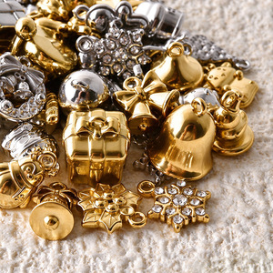 Charmes de Noël en acier inoxydable plaqué or 18 carats, pendentif plaqué PVD 316L pour la fabrication de bijoux - Product Image 4