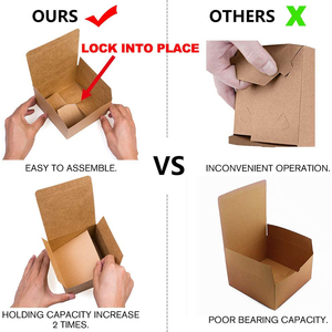 Magdalenas rectangulares de alta calidad de la caja de regalo del papel de Kraft del partido con la caja de papel de la tapa - Product Image 4