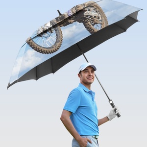 Giant Outdoor Square Golf <b>Umbrella</b> Auto Open Button Sublimation Dye Printing Black Fiberglass Frame Customized Color for Golf - Product Image 5