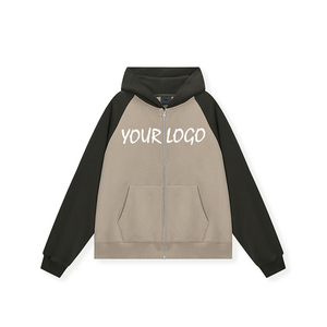 เสื้อฮู้ดซิปแบบสวมใส่ได้ทุกวัน สไตล์สตรีทแวร์ สำหรับฤดูใบไม้ผลิและฤดูใบไม้ร่วง แขนเสื้อแบบปกติ สีสันเข้ากัน พร้อมพิมพ์โลโก้ตัวอักษรตามสั่ง สำหรับผู้ชาย - Product Image 6
