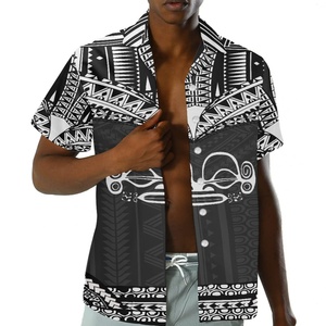 Chemise hawaïenne en Polyester pour hommes, motif Floral de plage, avec boutons, en polynésie française, quantité Minimum de commande - Product Image 1