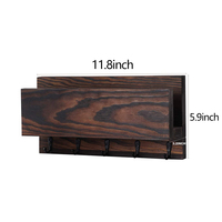 Étagère de rangement murale en bois de pin carbonisé massif, pièce unique, carrée, avec comptoir en bois, personnalisable