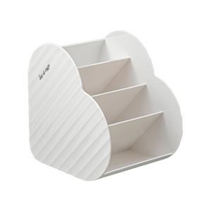 Organisateur de maquillage de bureau multicolore en forme de coeur pour pinceaux, palettes de fard à paupières - Product Image 6