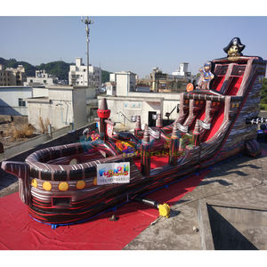 Structure gonflable pirate avec toboggan sec pour enfants, château gonflable commercial, équipement de terrain de jeux, structure d'amusement - Product Image 2