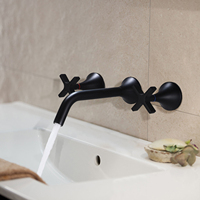 Grifo Mezclador de Lavabo de Pared de Doble Manija con Válvula Oculta de Fábrica Kaiping