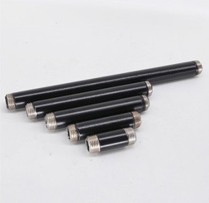 Raccords de tuyaux industriels, 2 pièces, étagère murale, bride en acier au carbone noir, tétine de tuyau <span class=keywords><strong>pour</strong></span> meubles, décoration domestique - Product Image 1