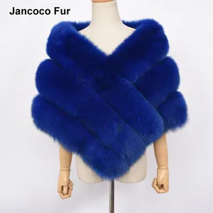 顶级品质女装婚纱雨披真正的狐狸毛皮披肩天然毛皮 Pashmina 披肩派对冬季时尚保暖毛皮 S7467