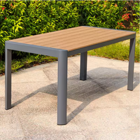 Ensemble de table et de chaises de jardin en plastique moderne et économique, résistant à l'eau, avec structure en métal réglable, pour utilisation en hôtel ou en cour, garantie d'un an