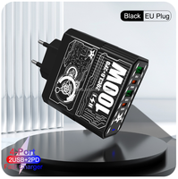 Chargeur Mecha multi-ports 2QC3.0 + 2PD à charge rapide PD25W EU/UK/US Plug 100W Tête de charge rapide pour huawei
